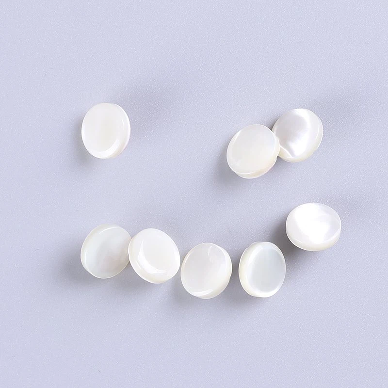 Natural Shell Sewing Button With Silver Shank